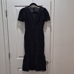 Maggy London Black Lace Midi Dress